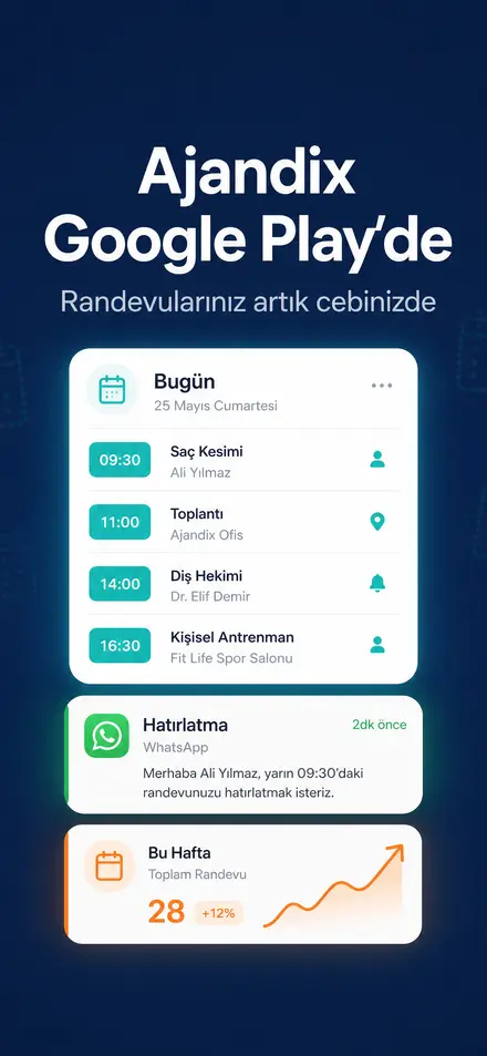 Ajandix mobil uygulaması Android telefon ekranında